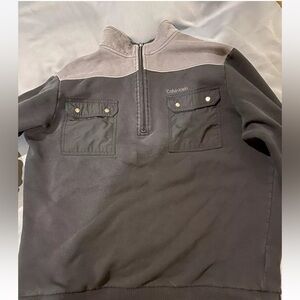 Large Calvin Klein fleece. Black and gray